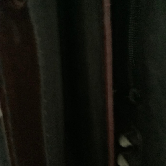 Top grain leather briefcase gold hardware,3 compartment, gold&leather strap NWOT - Picture 2 of 8